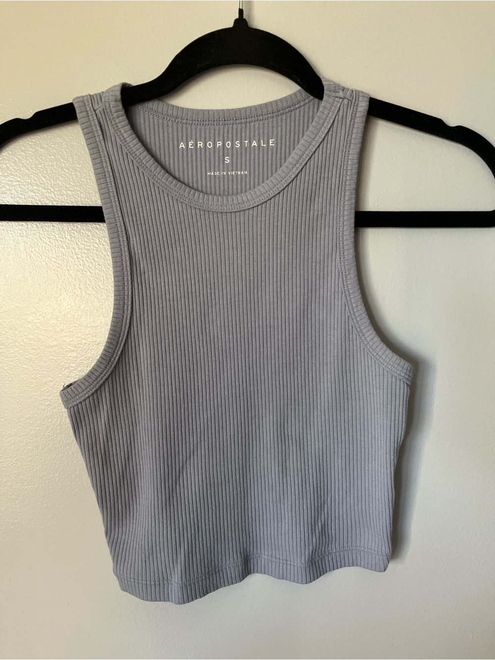 Aeropostale Blue Ribbed Cropped Tank Top Women’s Small